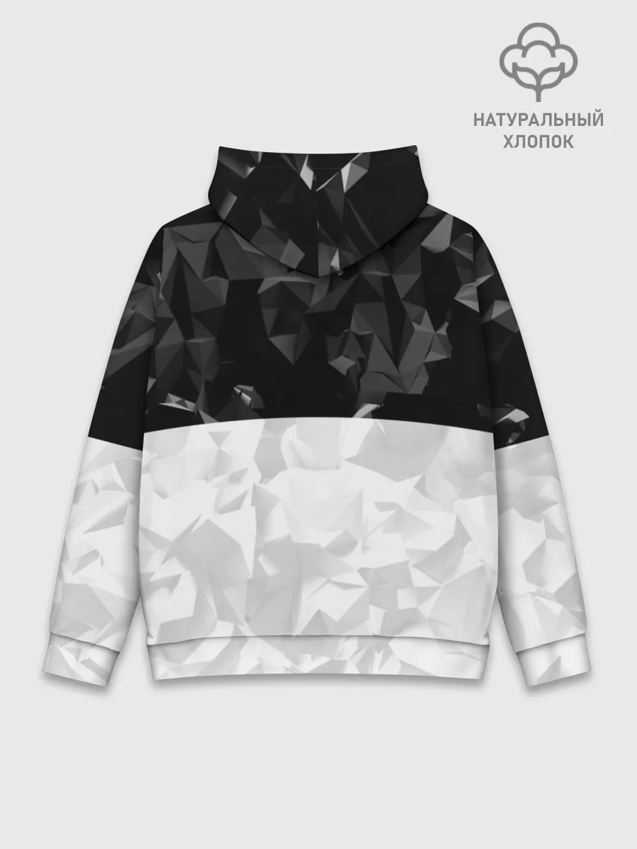 Худи мужской база хлопок / CS GO BLACK WHITE GEOMETRY