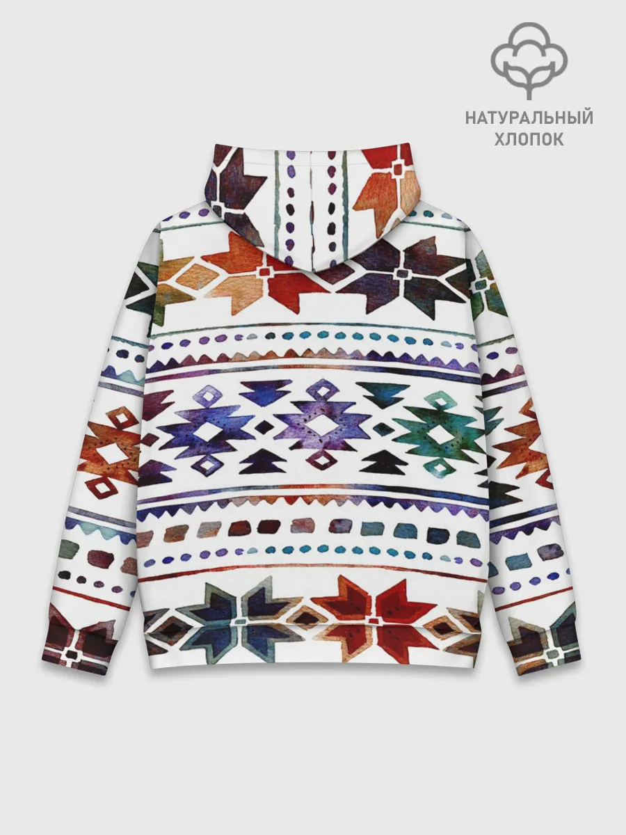 Худи мужской база хлопок / Снежинки акварель