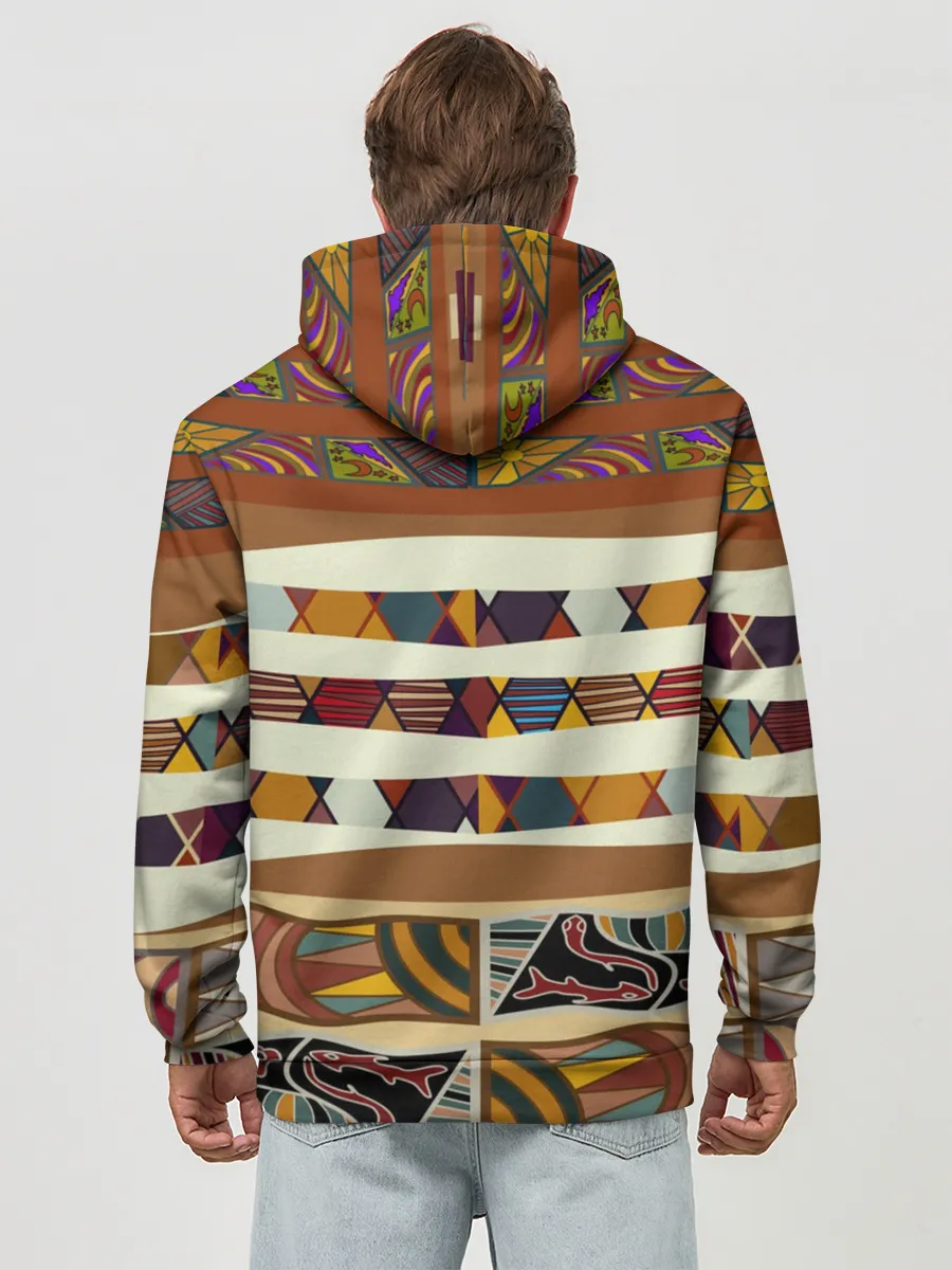 Худи мужской база хлопок / Африканская мозаика