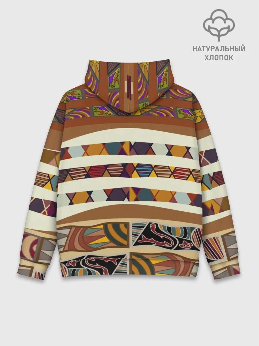 Худи мужской база хлопок / Африканская мозаика