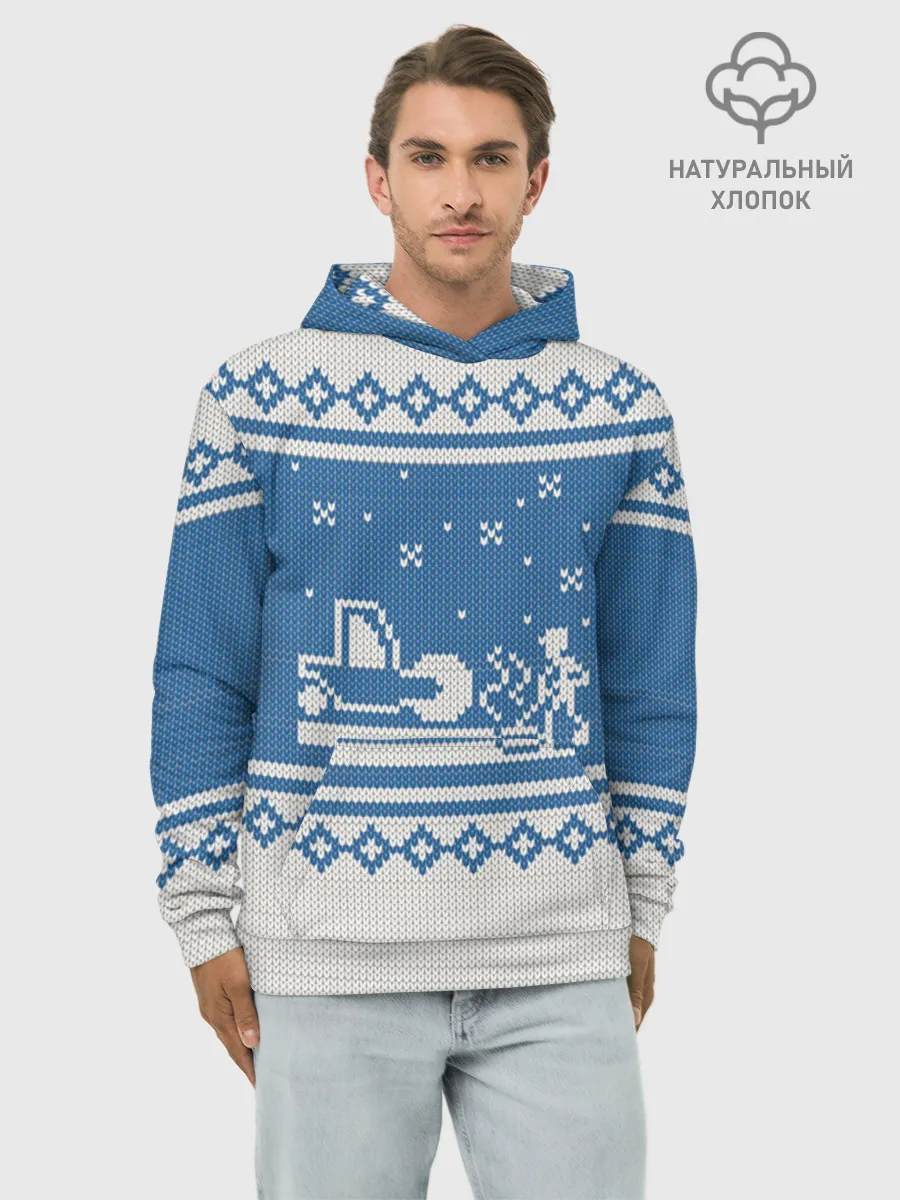 Худи мужской база хлопок / Свитер с Оленем