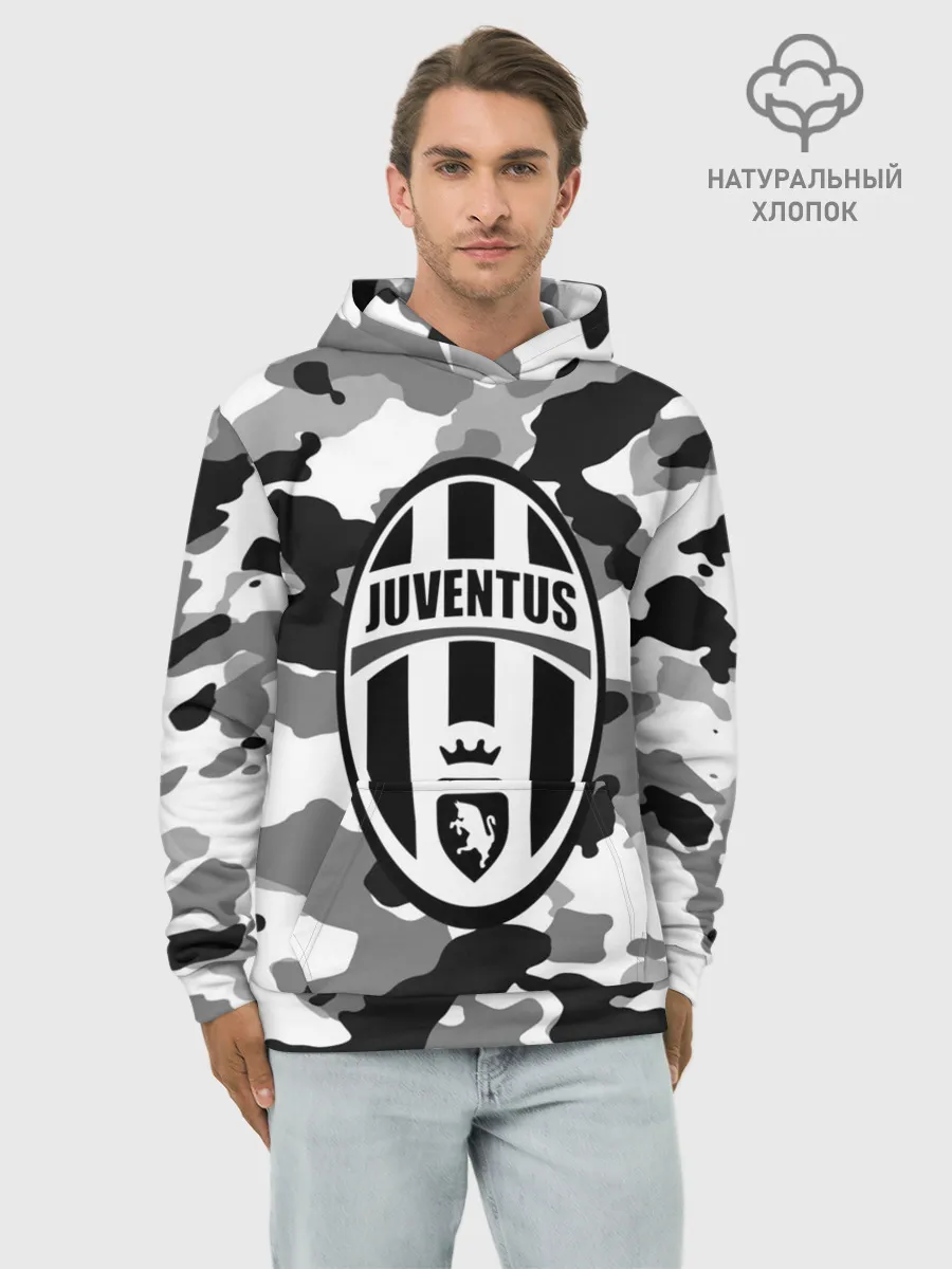 Худи мужской база хлопок / FC Juventus Camouflage