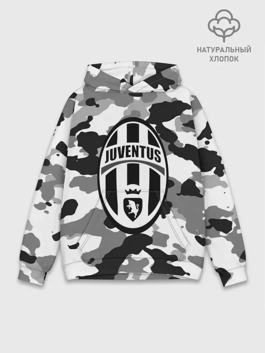 Худи мужской база хлопок / FC Juventus Camouflage