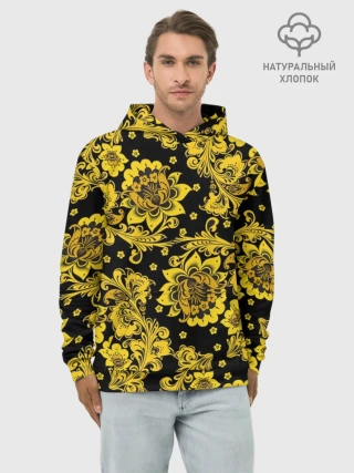 Худи мужской база хлопок / Хохлома