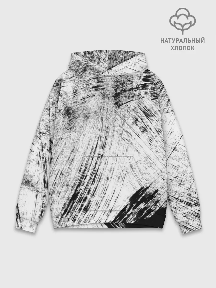 Худи мужской база хлопок / Серые штрихи