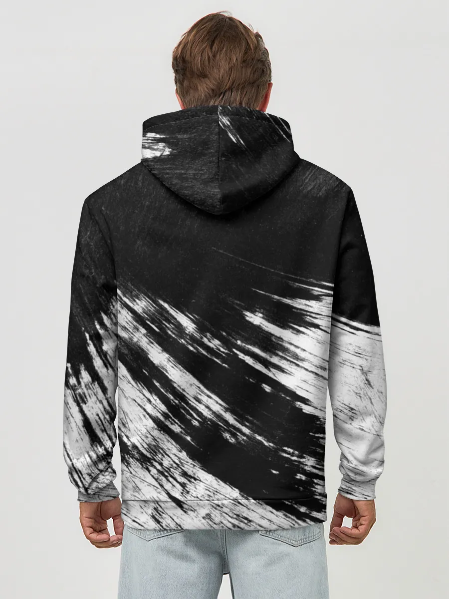 Худи мужской база хлопок / abstraction black&white