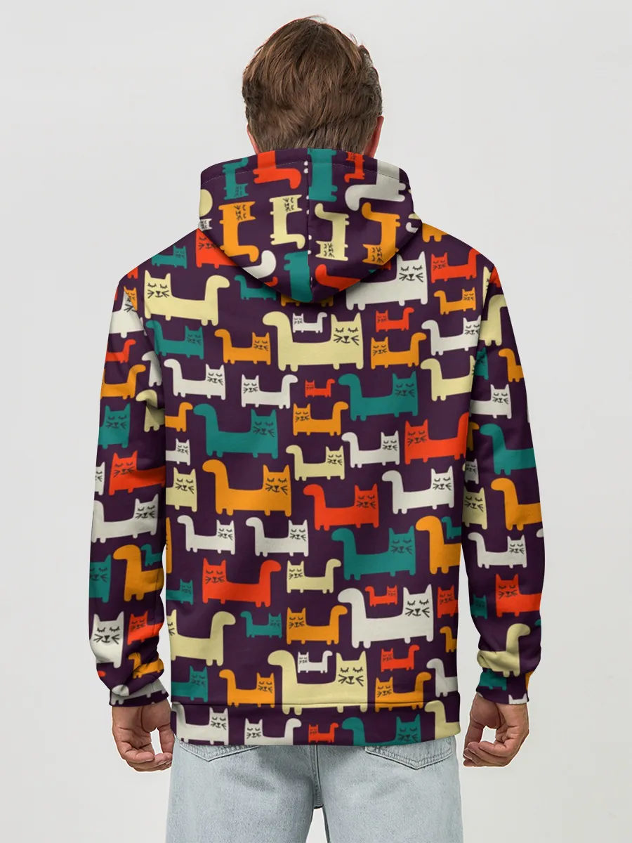 Худи мужской база хлопок / Найди чёрного кота