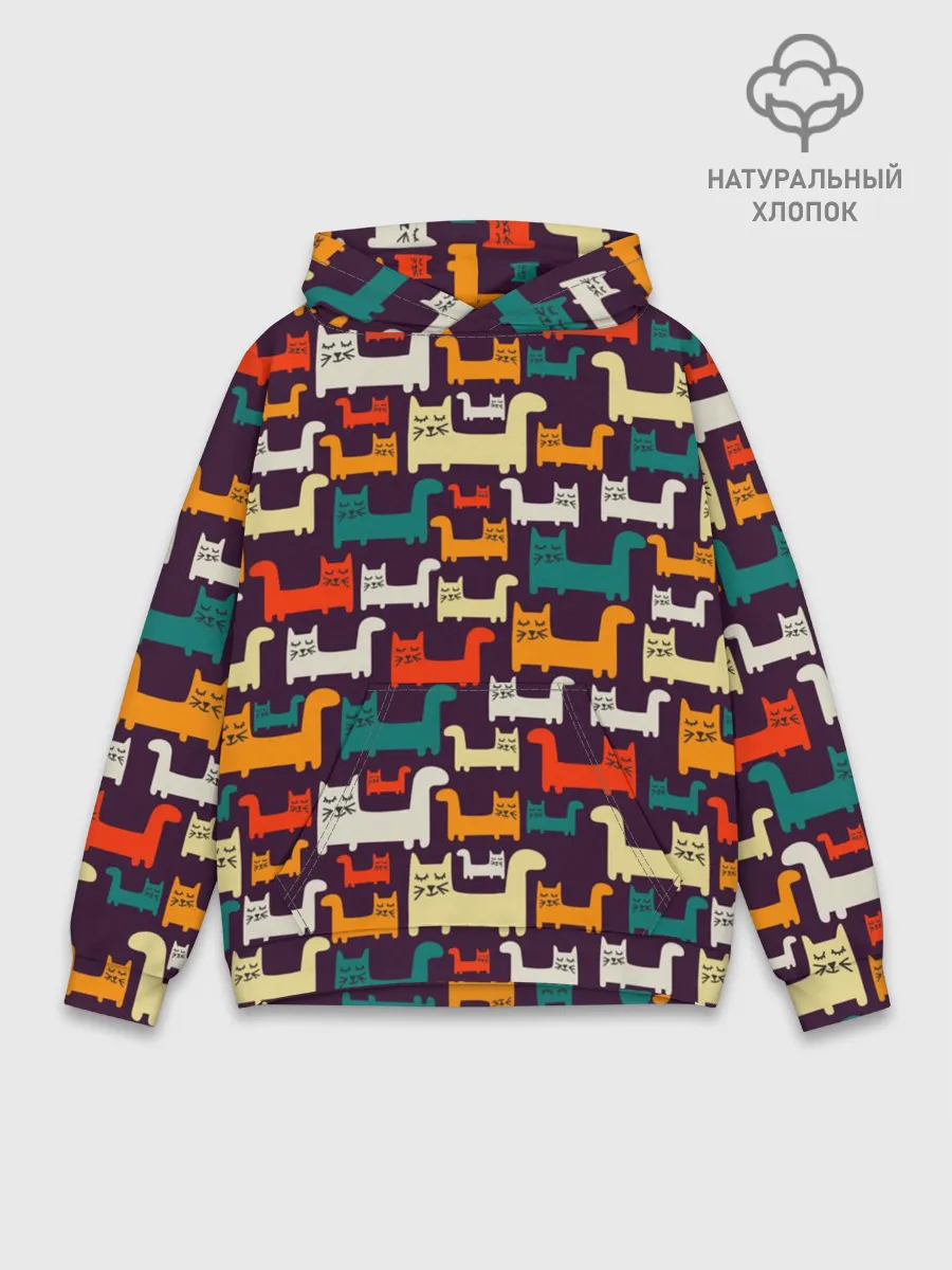 Худи мужской база хлопок / Найди чёрного кота