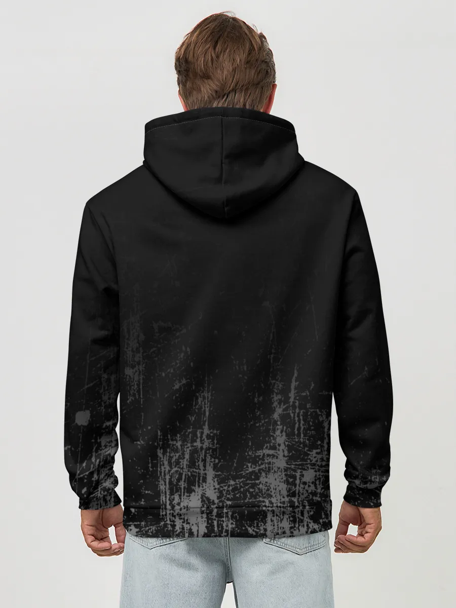 Худи мужской база хлопок / Black Grunge