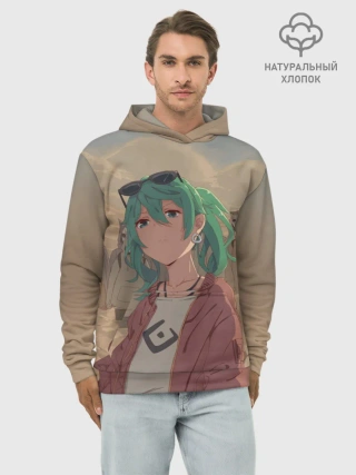 Худи мужской база хлопок / Мику Хатсуне. ВОКАЛОИД