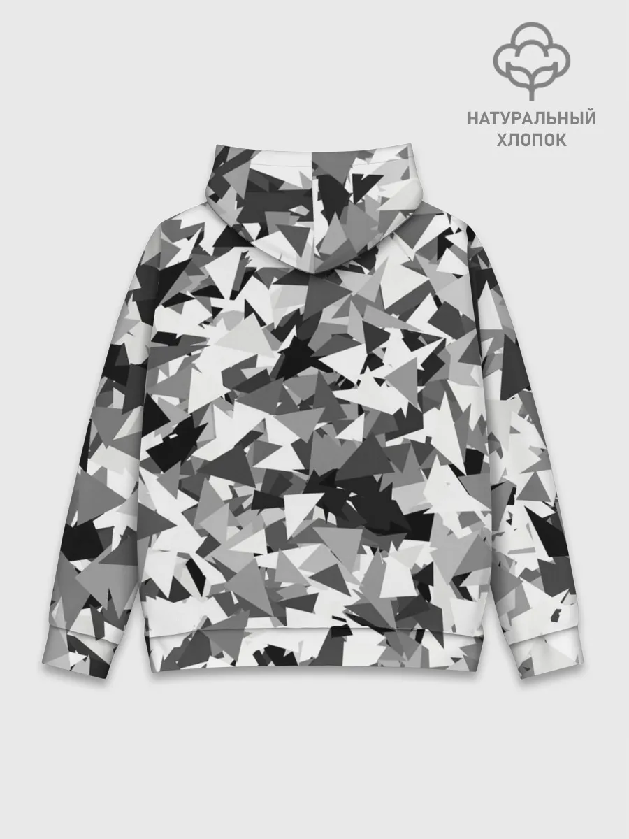 Худи мужской база хлопок / Городской серый камуфляж