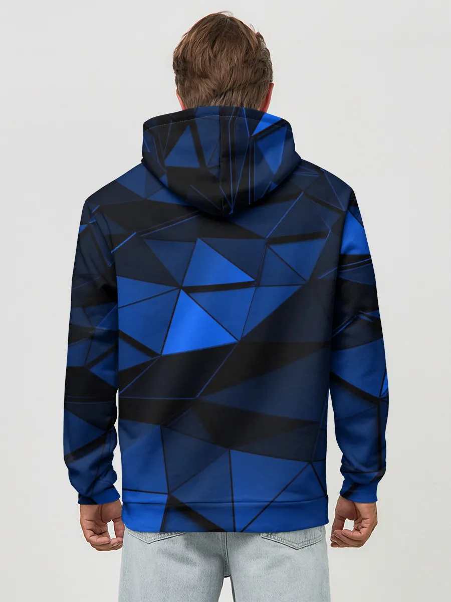 Худи мужской база хлопок / Blue abstraction collection