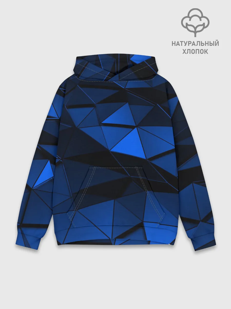 Худи мужской база хлопок / Blue abstraction collection