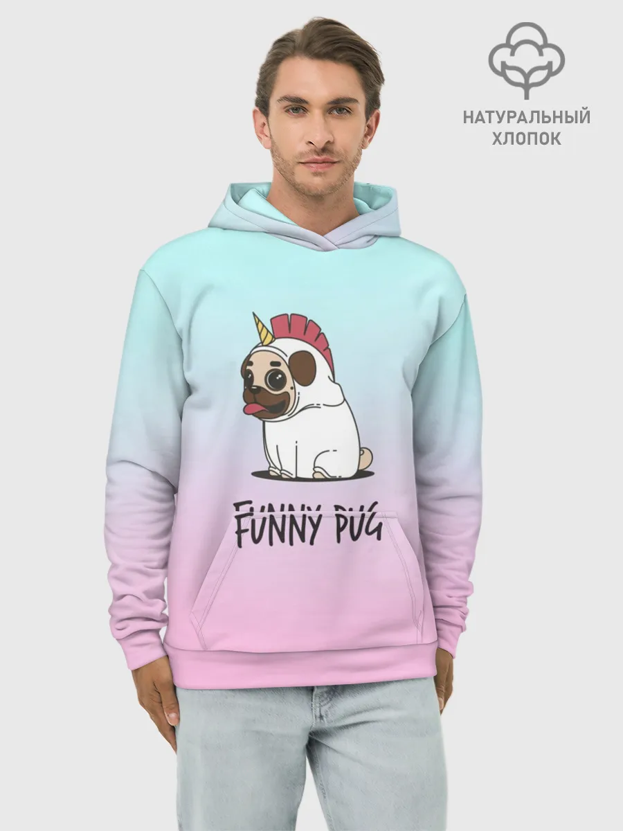 Худи мужской база хлопок / Funny PUG