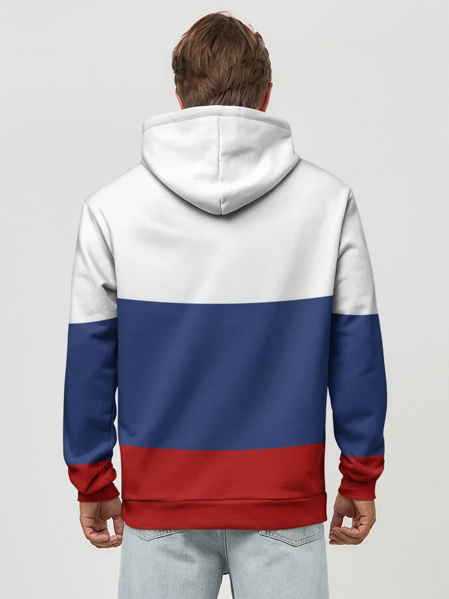 Худи мужской база хлопок / Россия Триколор