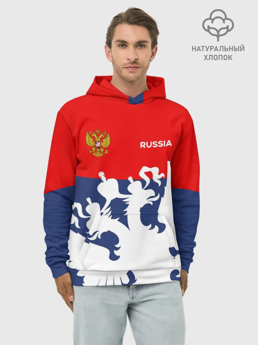 Худи мужской база хлопок / Герб РФ