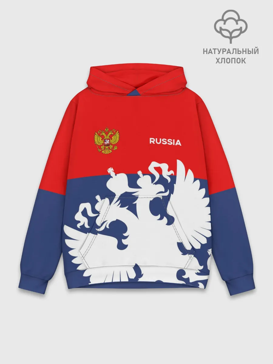 Худи мужской база хлопок / Герб РФ