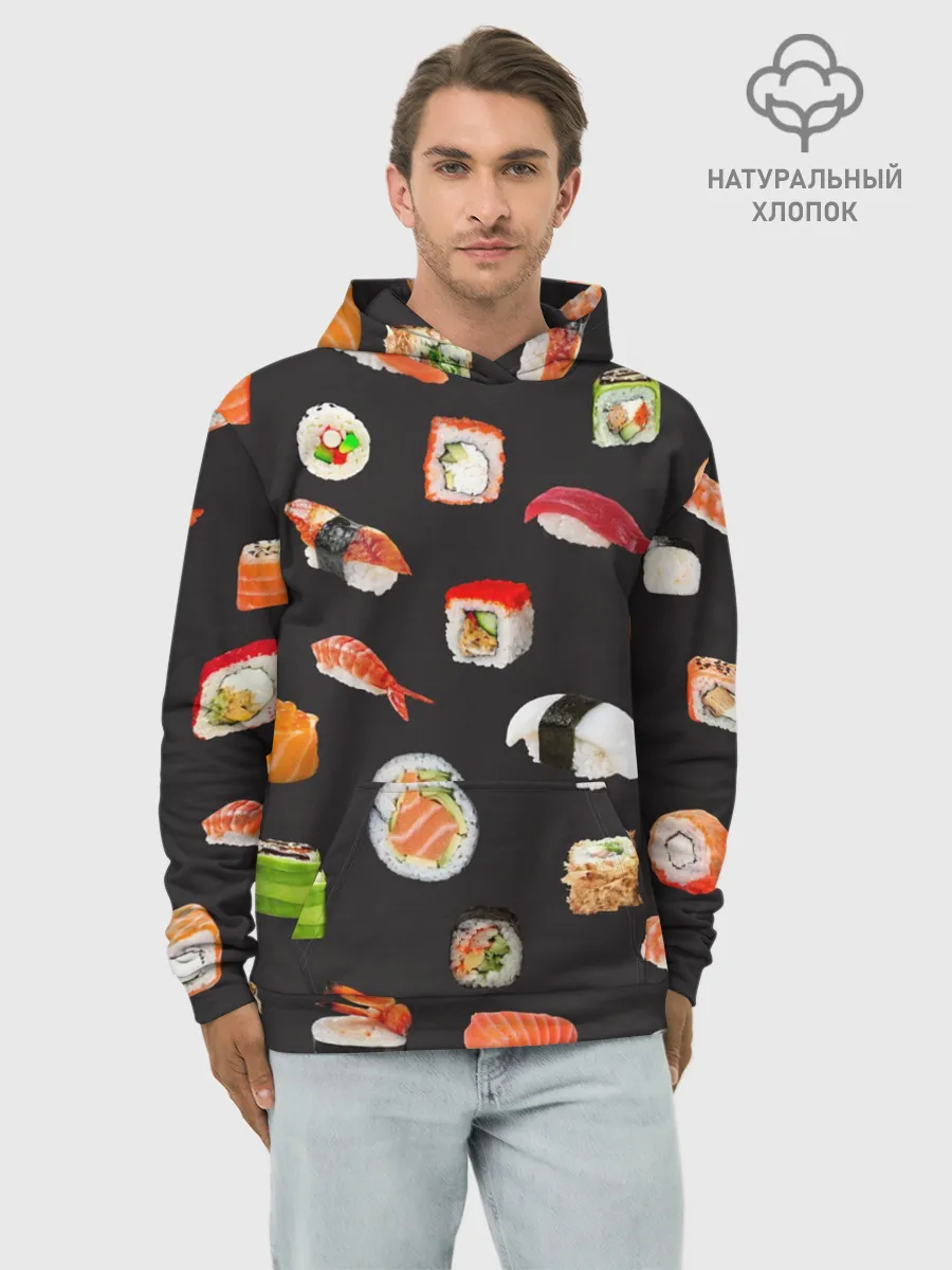 Худи мужской база хлопок / Суши