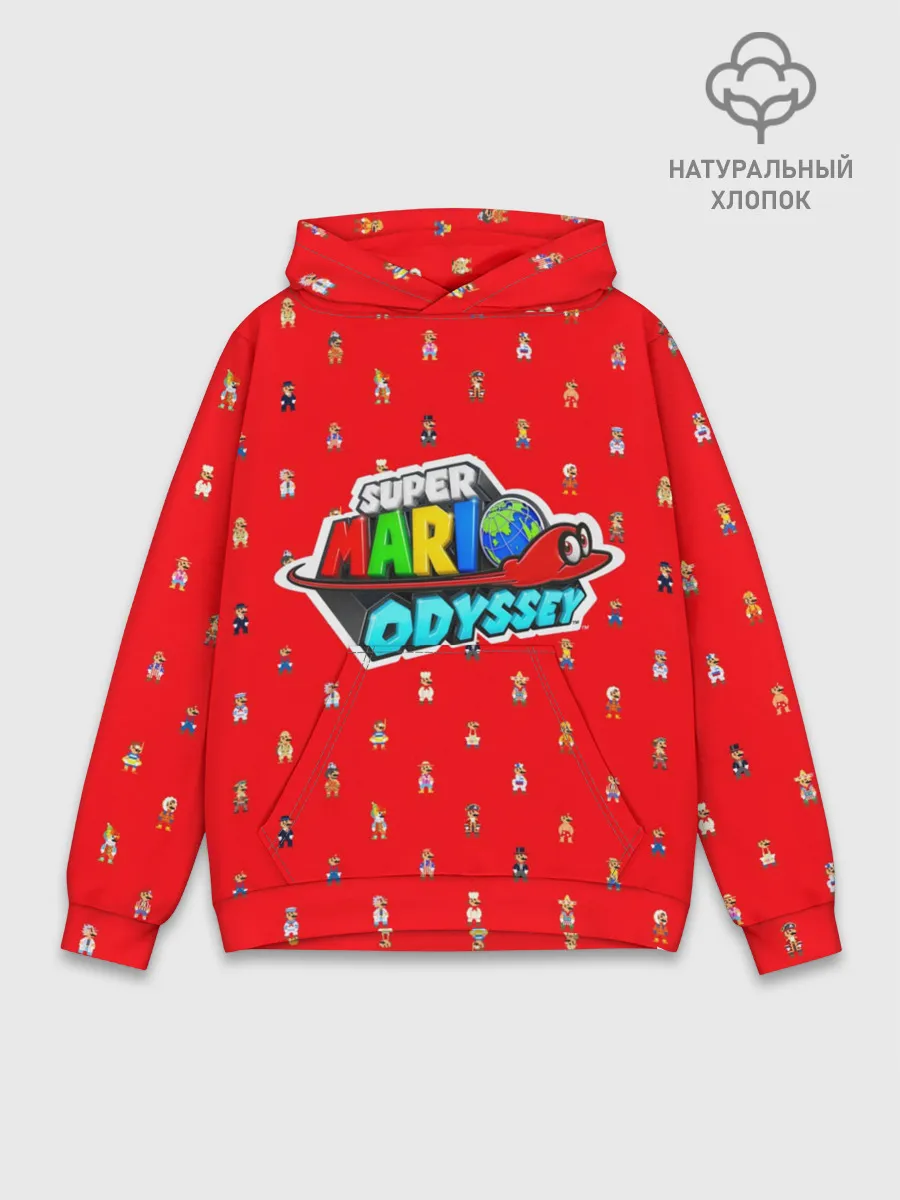 Худи мужской база хлопок / Super Mario Odyssey