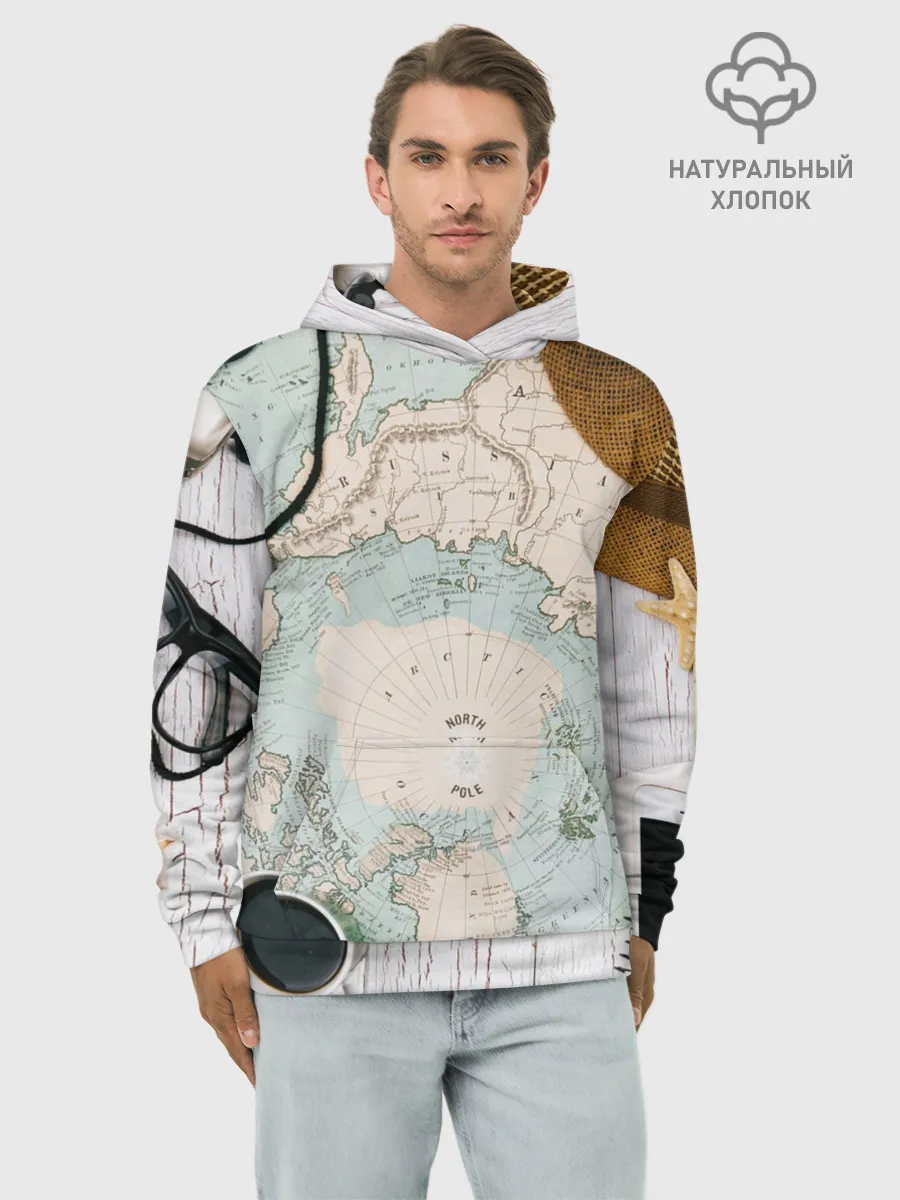 Худи мужской база хлопок / Тайна путешествия