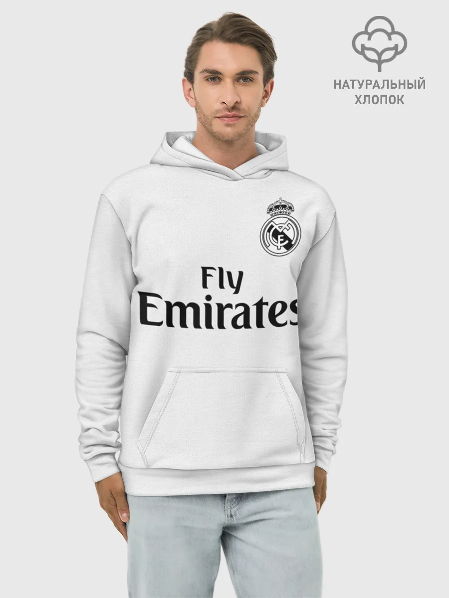 Худи мужской база хлопок / Реал Мадрид Форма Новая 18/19