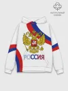 Худи мужской база хлопок / Россия Триколор