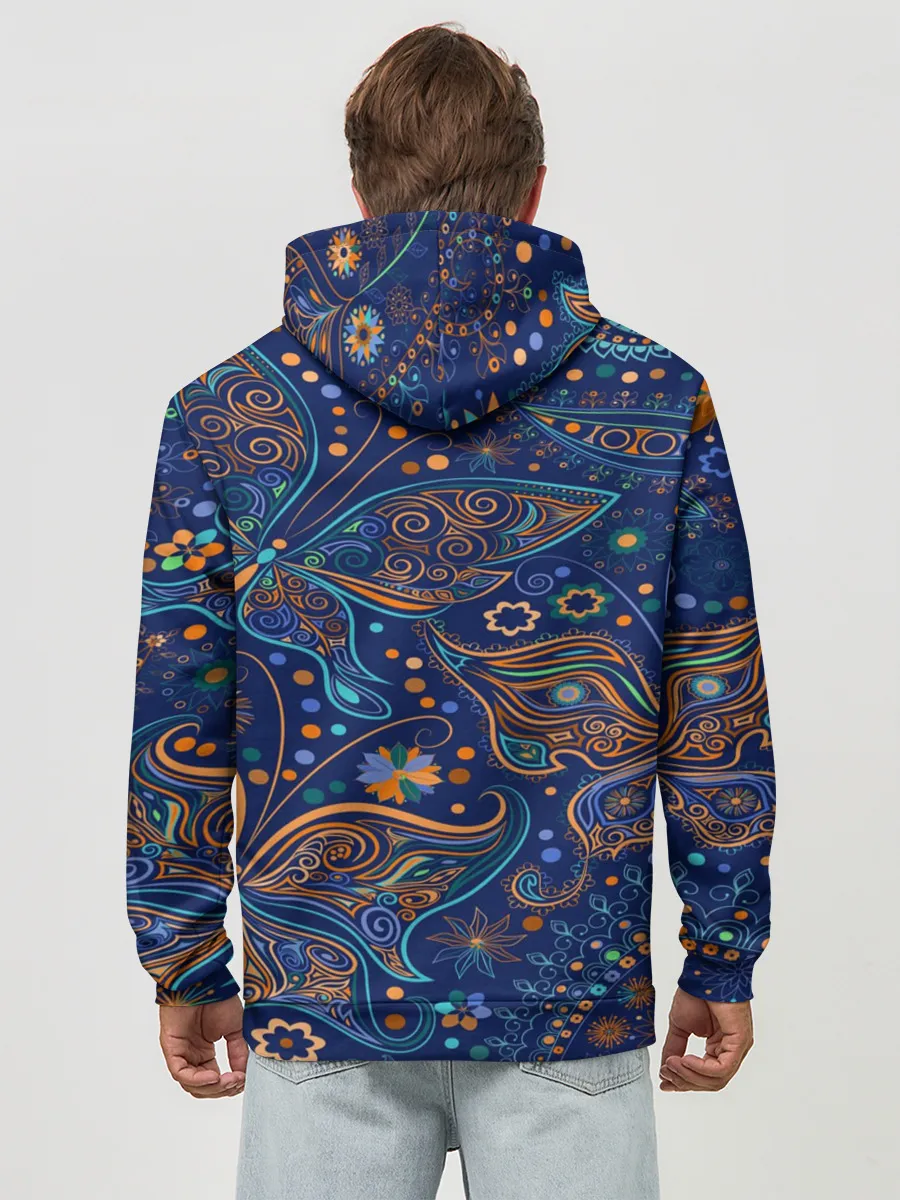 Худи мужской база хлопок / Необычные узоры