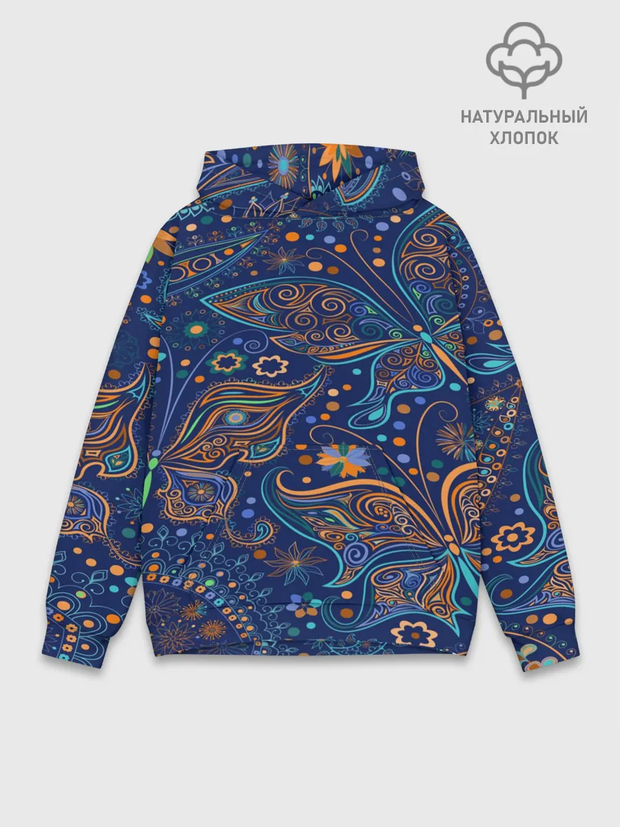 Худи мужской база хлопок / Необычные узоры