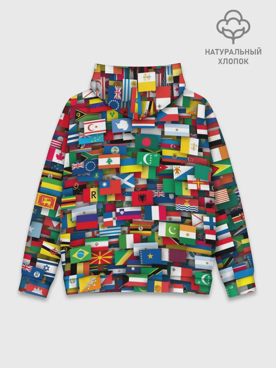 Худи мужской база хлопок / Флаги всех стран