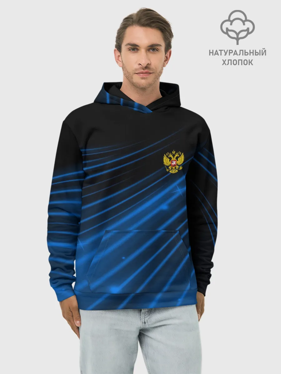Худи мужской база хлопок / Russia Sport 2018 uniform