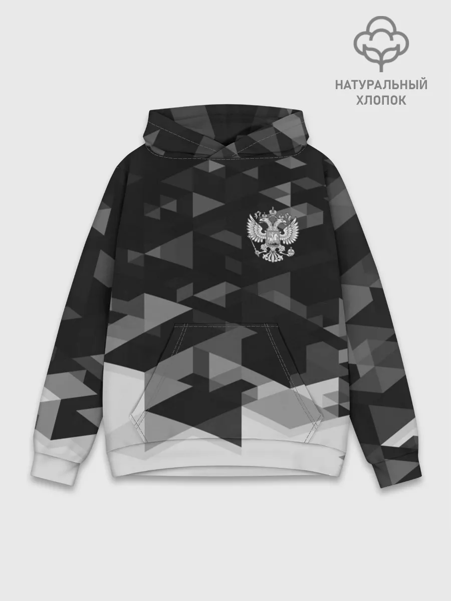 Худи мужской база хлопок / Герб РФ