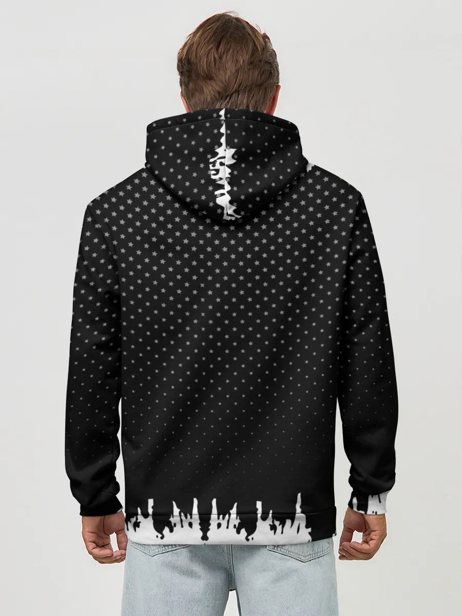 Худи мужской база хлопок / Honda abstract black 2018