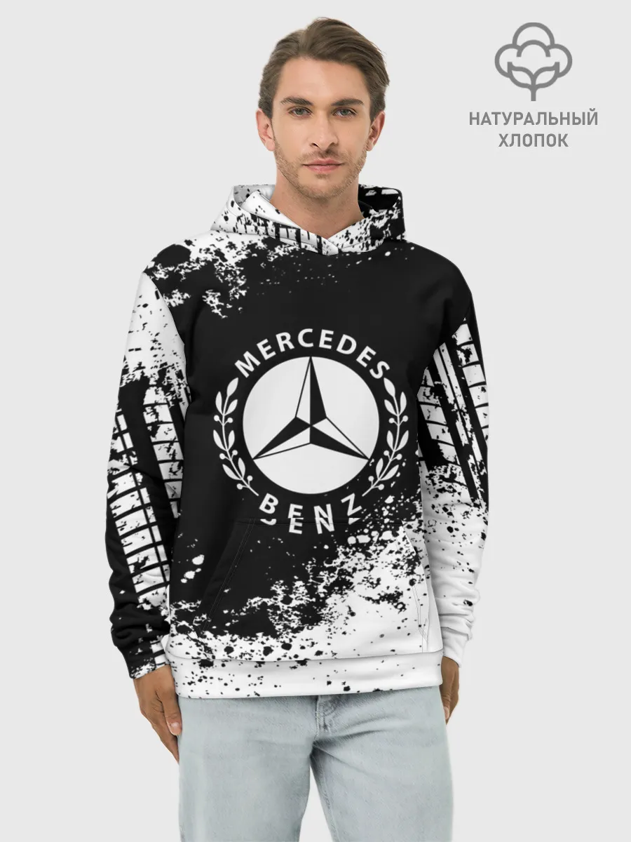 Худи мужской база хлопок / Mercedes abstract sport