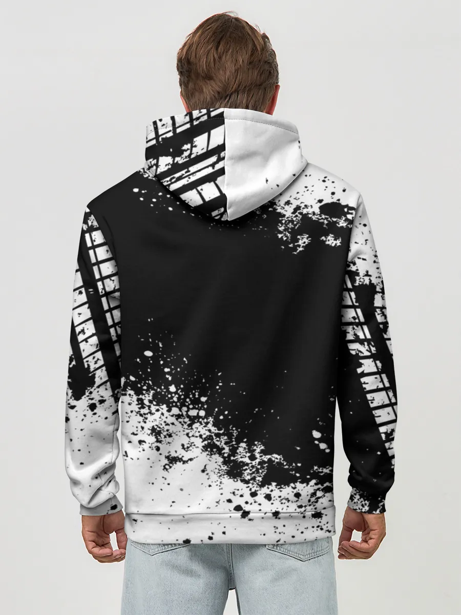 Худи мужской база хлопок / Mercedes abstract sport