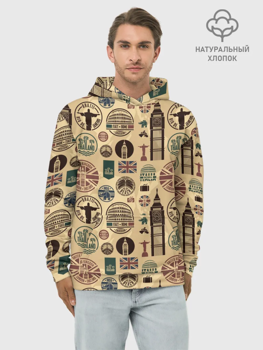 Худи мужской база хлопок / Путешествие