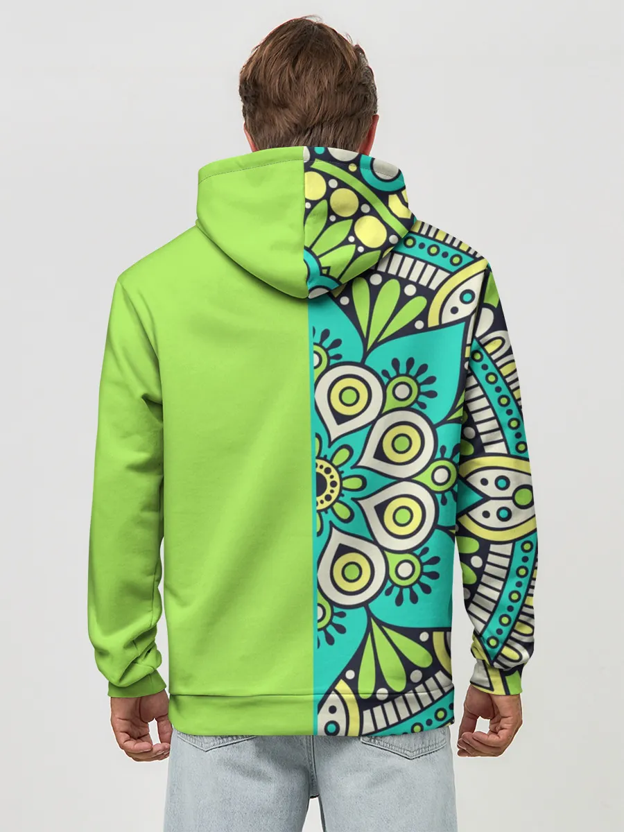 Худи мужской база хлопок / Медитация с мандалой