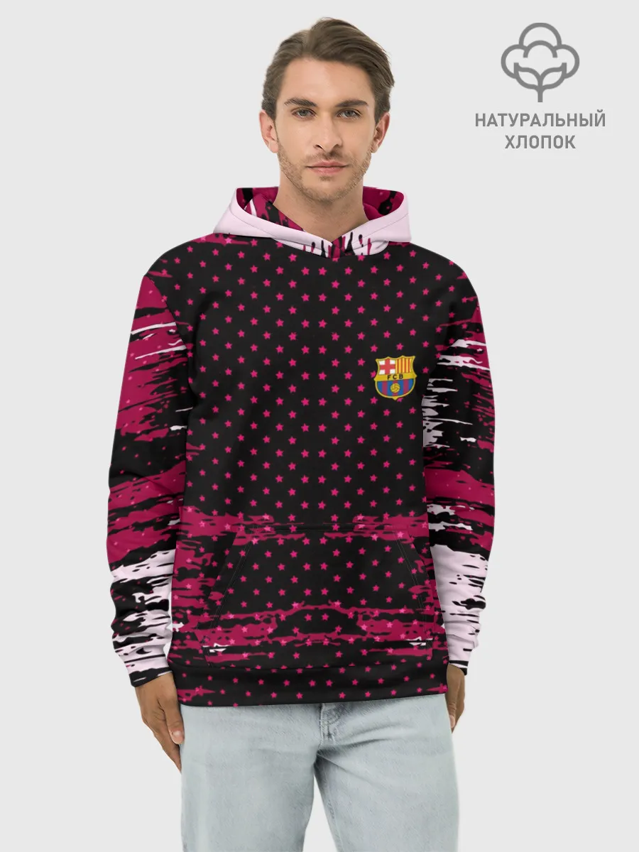 Худи мужской база хлопок / Barcelona abstract collection