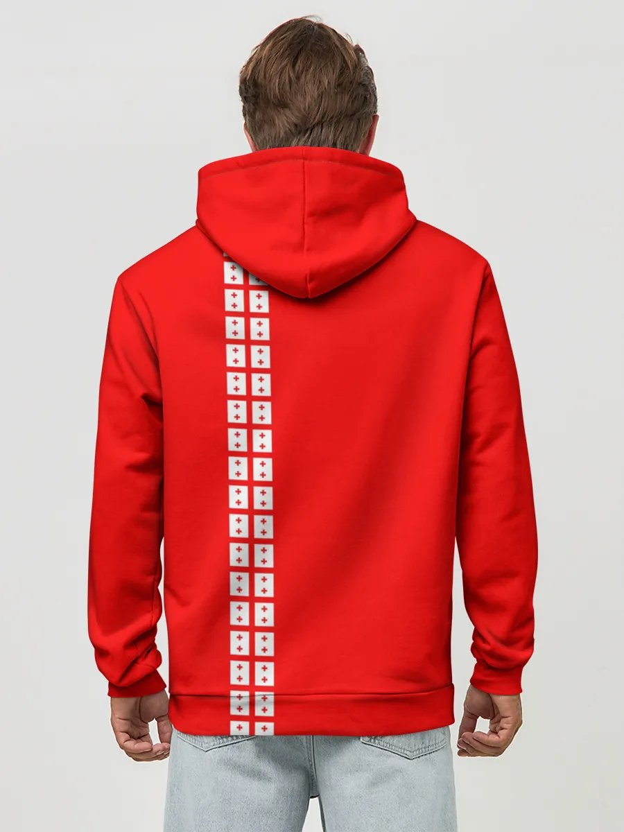 Худи мужской база хлопок / Грузия, лента с гербом