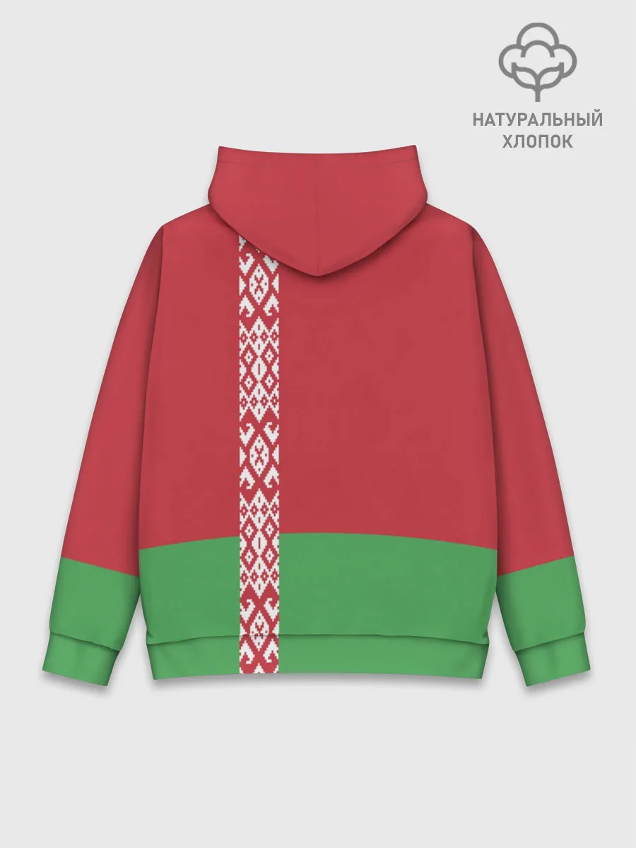 Худи мужской база хлопок / Белоруссия, лента с гербом