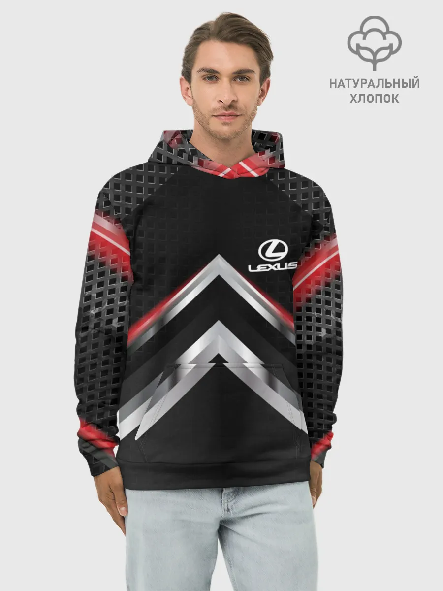 Худи мужской база хлопок / Lexus abstract line
