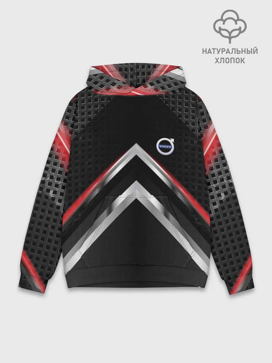 Худи мужской база хлопок / Volvo abstract line