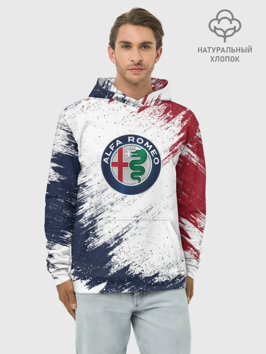 Худи мужской база хлопок / Alfa Romeo