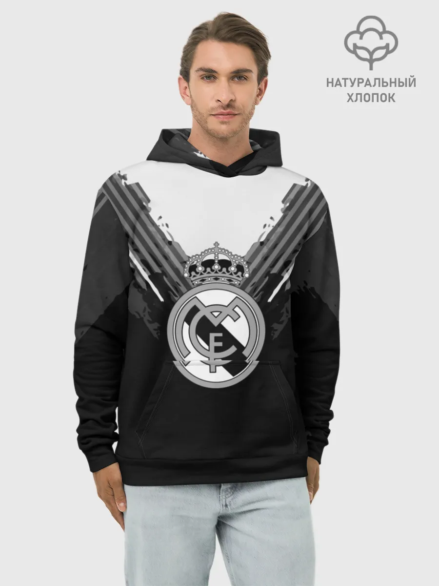 Худи мужской база хлопок / Real Madrid abstract original