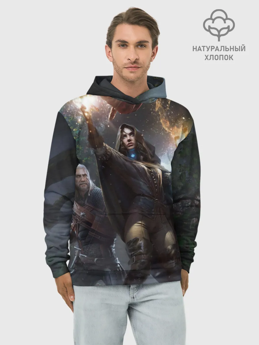 Худи мужской база хлопок / Йеннифер и Геральт