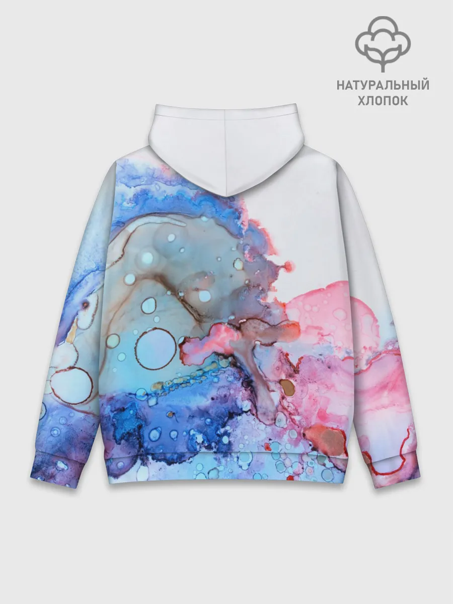 Худи мужской база хлопок / Акварельные разводы