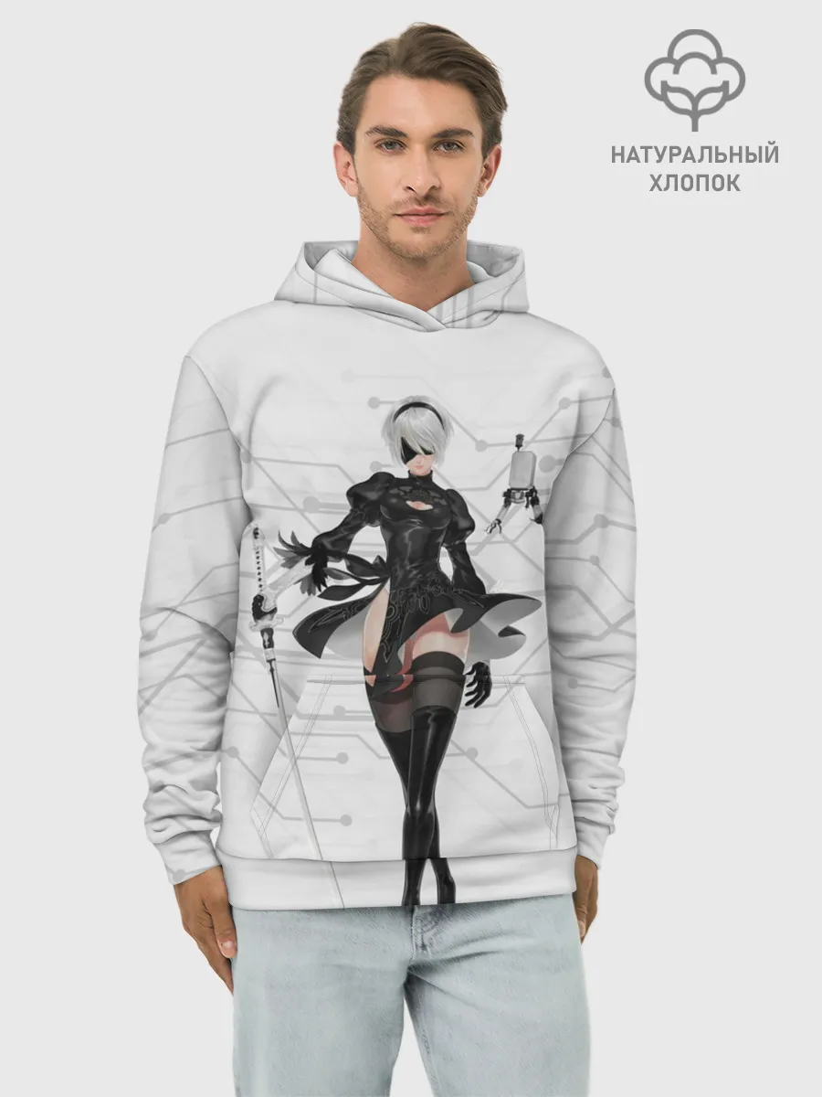 Худи мужской база хлопок / NieR Automata 1