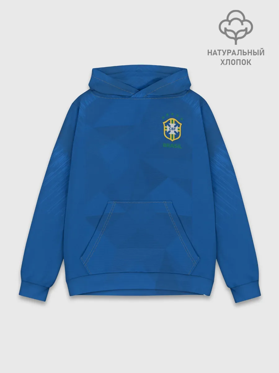 Худи мужской база хлопок / Бразилия 2018 гостевая