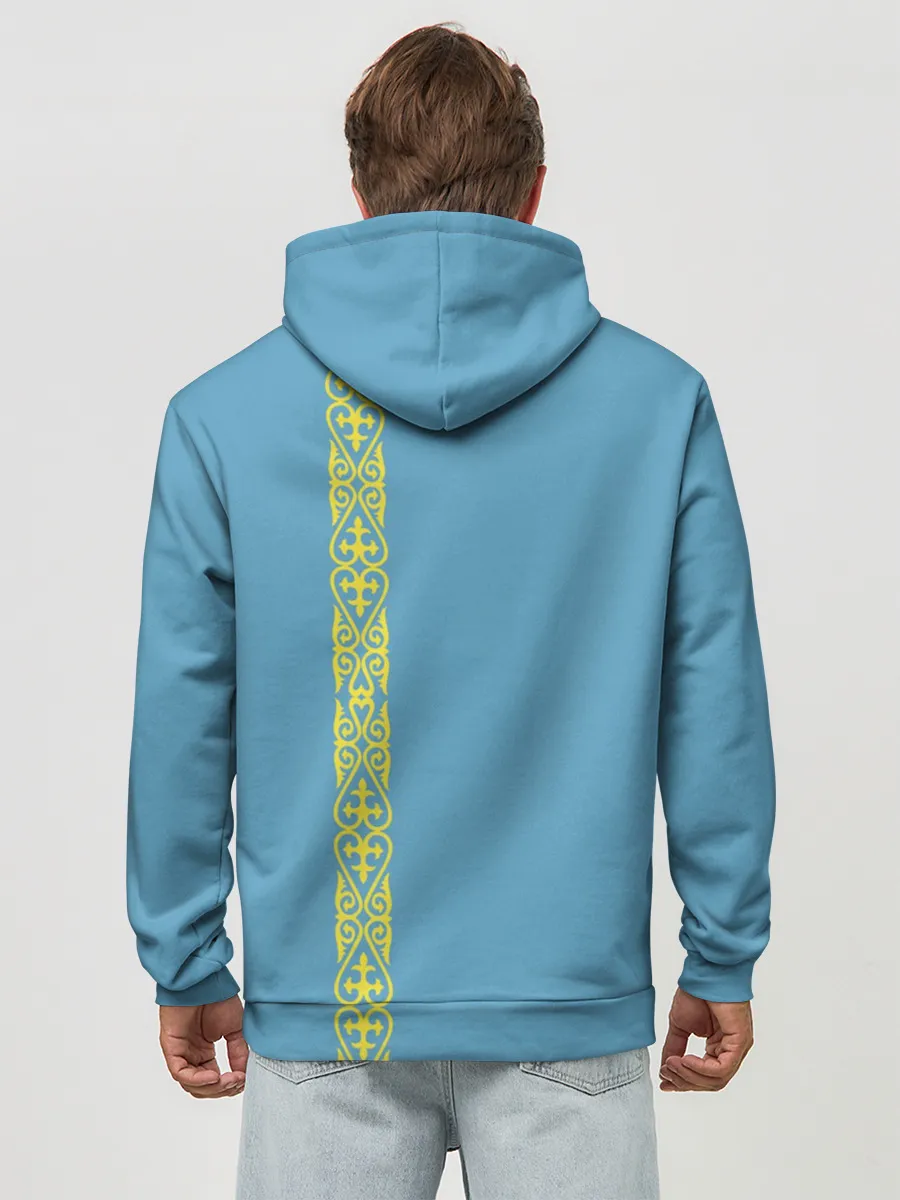 Худи мужской база хлопок / Казахстан, лента с гербом