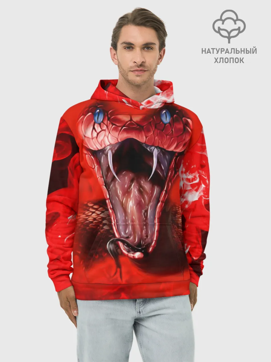 Худи мужской база хлопок / Red Snake