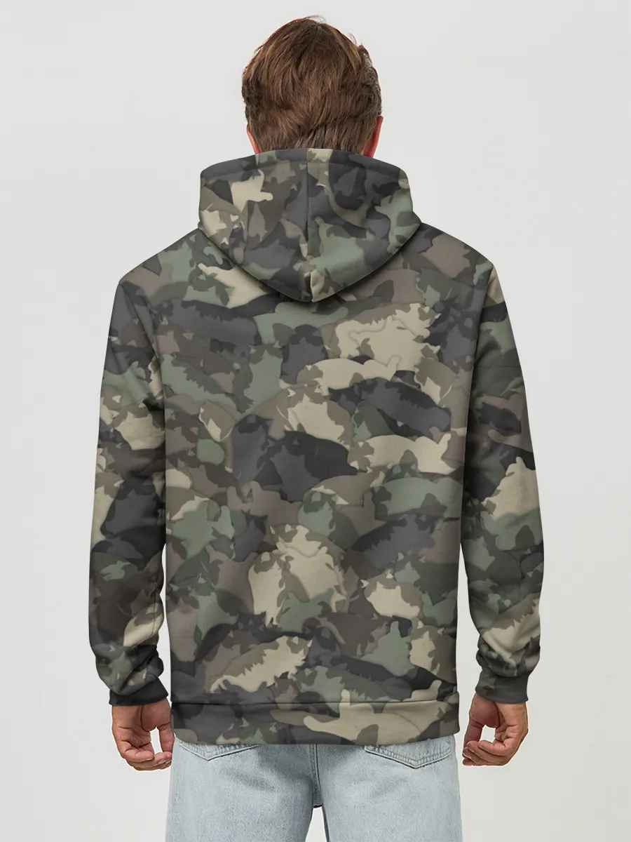 Худи мужской база хлопок / Камуфляж с толстыми котами